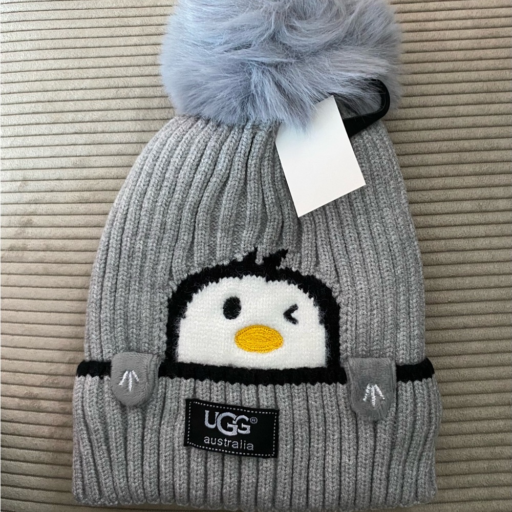 Ugg Winter Hat - Penguin Knit Beanie with Pom